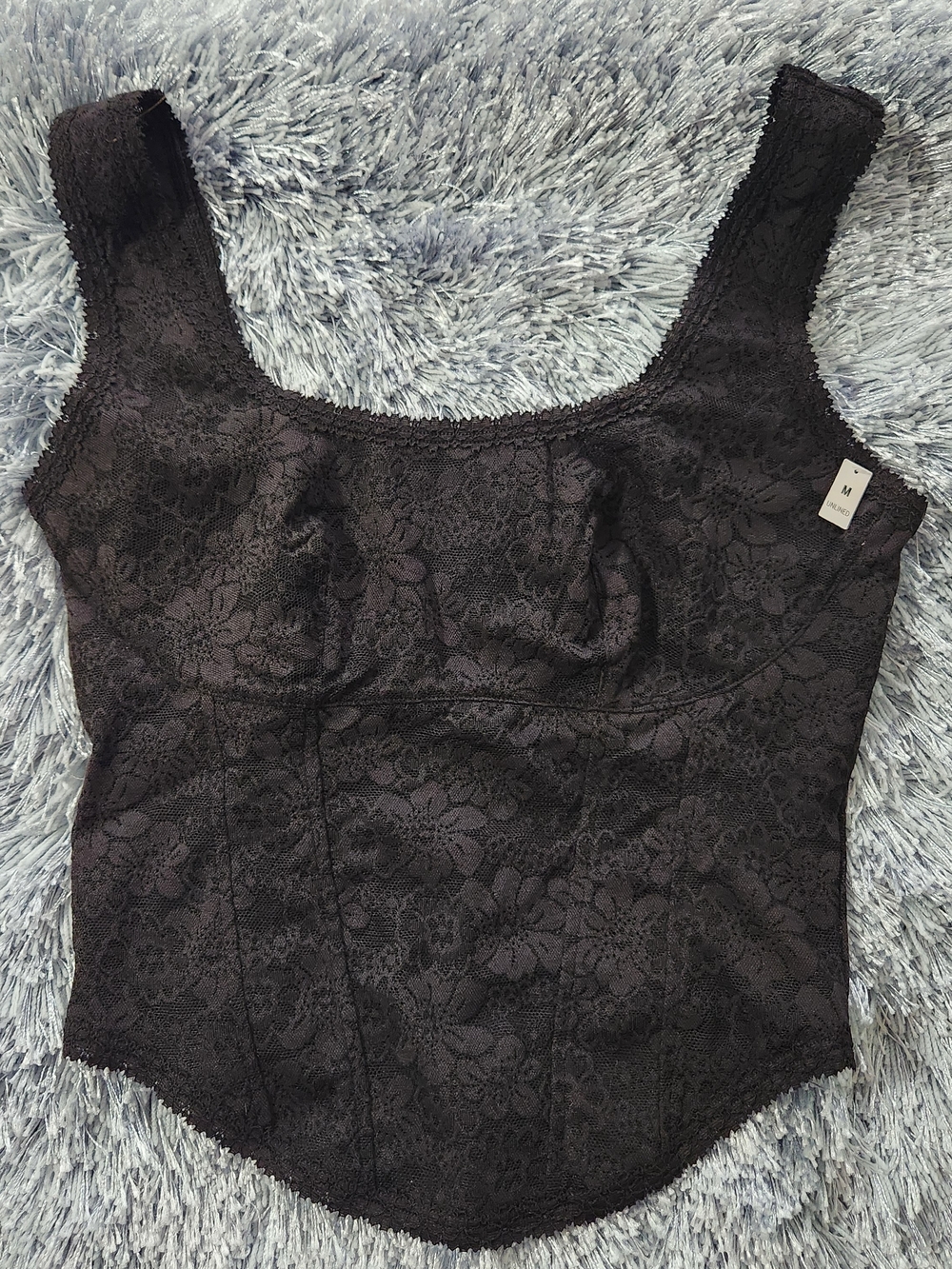 Victoria's Secret PINK Black Lace Corset Style Tank Top